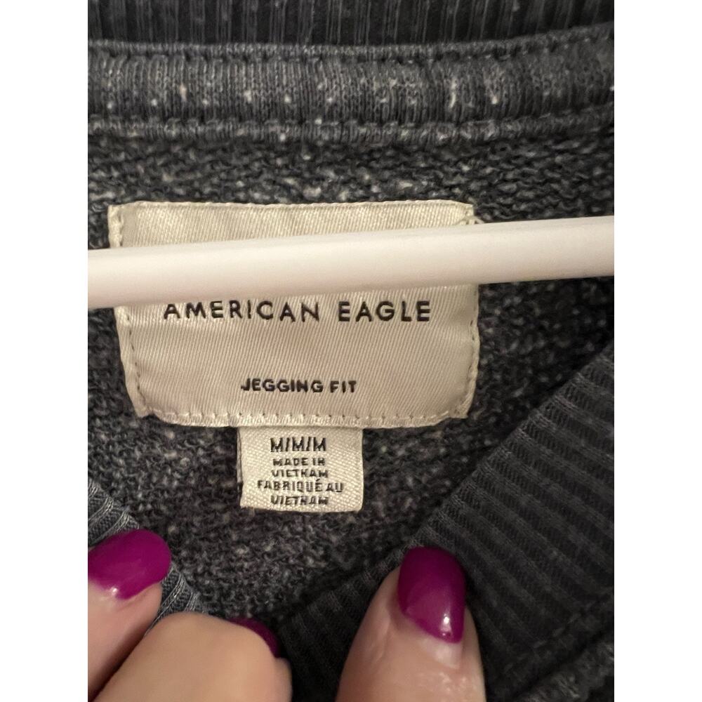 American Eagle Gray Moon Stars Graphic Print Oversized Crew Neck Sweatshirt Sz M - Picture 5 of 9